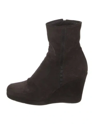 Pre-owned Prada Suede Sock Boots In Brown