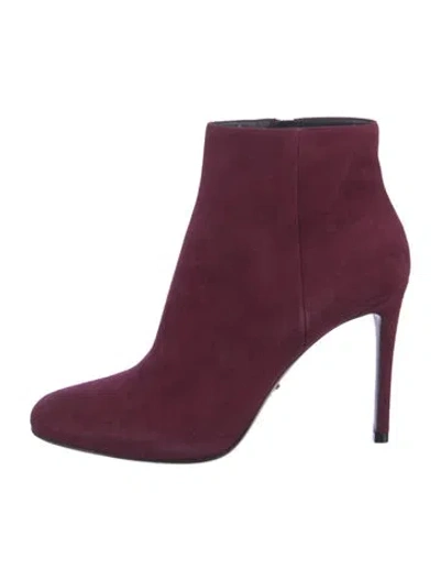 Pre-owned Prada Suede Sock Boots In Purple