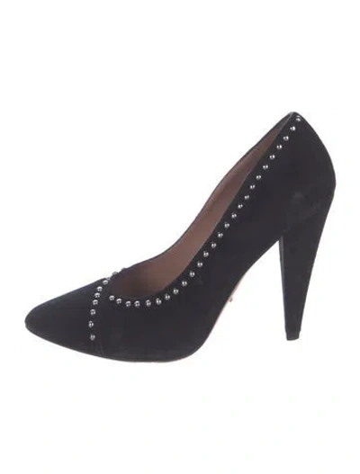 Pre-owned Prada Suede Studded Accents Pumps In Blue