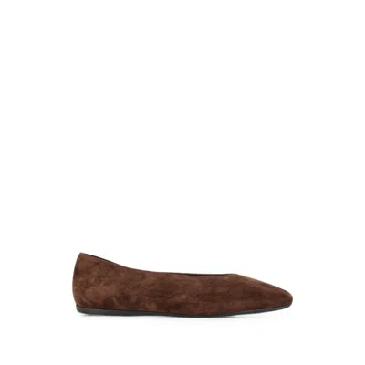 Prada Suede Tapered-silhouette Ballet Flats In Brown