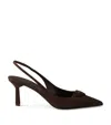 Prada Suede Pointed Toe Stiletto Heel Pumps In Brown