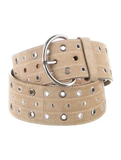 Pre-owned Prada Suede Waist Belt In Neutral