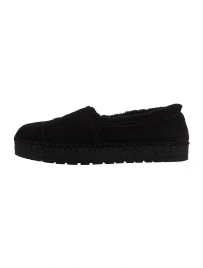 Pre-owned Prada Suede Whipstitch Trim Espadrilles In Black