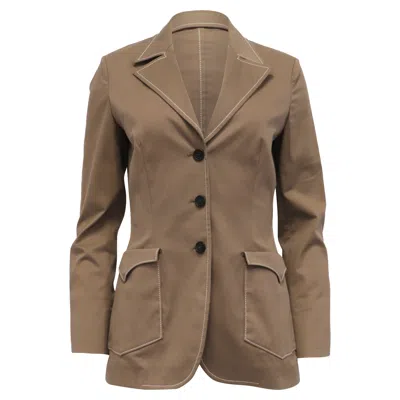 Prada Suit Blazer In Brown Cotton