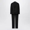 Prada Single-breasted Dress In Anthracite Gray Wool And Cashmere In Black