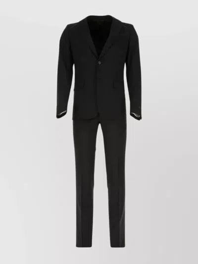 Prada Suit In Wool Blend With Belt Loops In Nero