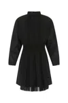 Prada Flared, Pleated High-neck Playsuit In Black