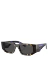 Prada Men's Triangle Logo Bicolor Rectangle Sunglasses In Crl