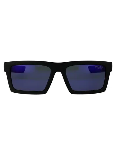 Prada Linea Rossa Matte Black Injected Sunglasses
