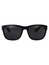 Prada Linea Rossa Black Rubber Nylon Sunglasses In Black