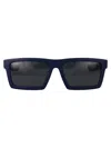 Prada Linea Rossa Matte Blue Injected Sunglasses In Black