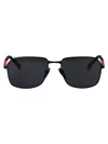 Prada Linea Rossa 57mm Rectangular Sunglasses In Black