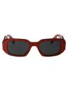 Prada Womens Orange Pr 17ws Rectangular-frame Acetate Sunglasses In Brown