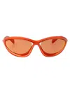Prada Metallized Orange Nylon Sunglasses In Orange