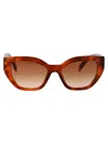 Prada Cognac Tartarugato Acetate Sunglasses In Brown