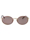 Prada Womens Brown Pr B56s Round-frame Metal Sunglasses In Brown