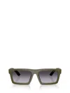 Prada Linea Rossa 55mm Rectangular Sunglasses In Green