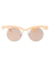 Prada Morph Round-frame Sunglasses In 18q4i2 Peach
