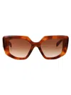 Prada Brown Gradient Irregular Ladies Sunglasses Pr 14zs 18r70e 50 In 18r70e Cognac Tortoise