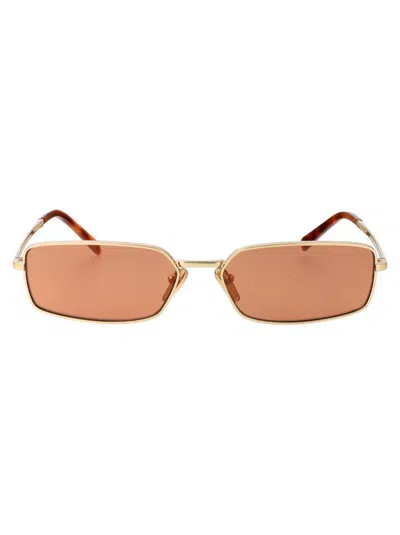 Prada Square-frame Sunglasses In Gold