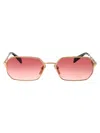 Prada Womens Gold Pr A51s Irregular-frame Metal Sunglasses In 5ak40c Gold