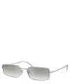 Prada Womens Silver Pr A60s Rectangular-frame Metal Sunglasses In Crl
