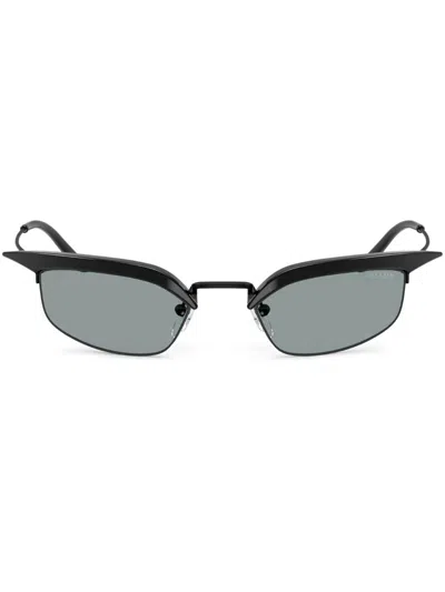 Prada Womens Pr B50s Rectangle-frame Metal Sunglasses Black