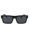Prada Square-frame Logo-engraved Sunglasses In Black