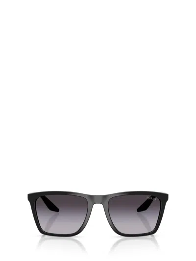 Prada Eckige Linea Rossa Sonnenbrille In Black