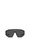Prada 39mm Shield Sunglasses In Black Rubber