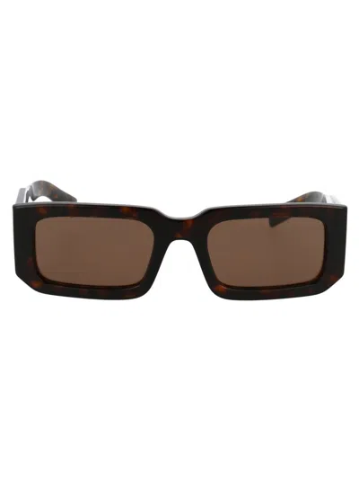 Prada Tortoise Acetate Sunglasses In Black