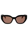 Prada Pr A09s Acetate Cate Eye Sunglasses In Black