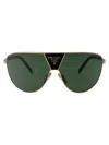 Prada Gold Metal Sunglasses In Green