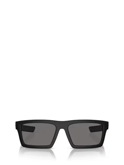 Prada Linea Rossa 55mm Rectangular Sunglasses In Black