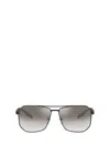 Prada 62mm Oversize Gradient Pillow Sunglasses In Matte Black