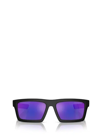 Prada Sonnenbrille Mit Eckigem Gestell In Matte Black