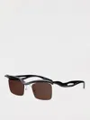 Prada 0pr Nylon Rectangle Frame Sunglasses In Black