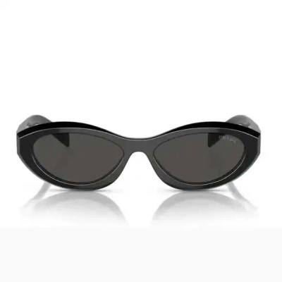 Prada Sonnenbrille Mit Ovalem Gestell In Nero/grigio