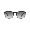 Prada Linea Rossa Black Rubber Nylon Sunglasses In Black