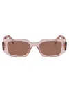 Prada Womens Pink Pr 17ws Rectangular-frame Acetate Sunglasses In Pink
