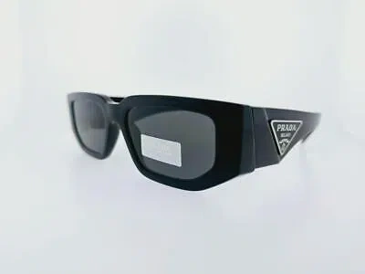 Pre-owned Prada Sunglasses Pr 09zs 1ab5s0 54mm Black Frame With Dark Grey Lenses In Gray