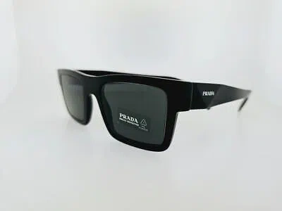 Pre-owned Prada Sunglasses Pr 19ws 1ab5s0 52mm Black Frame With Dark Grey Lenses In Gray