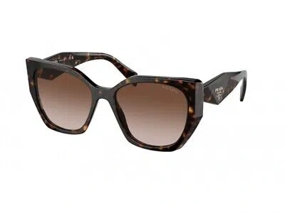 Pre-owned Prada Sunglasses Pr 19zs 2au6s1 Turtle Brown Woman