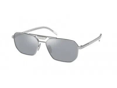 Pre-owned Prada Sunglasses Pr 58ys 1bc02r Silver Silver Man