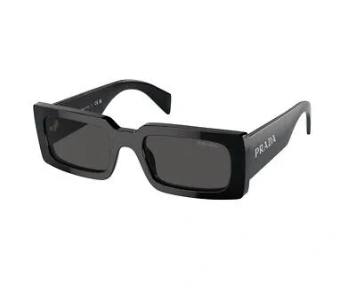 Pre-owned Prada Sunglasses Pr A07s 1ab5s0 Black Dark Gray Woman