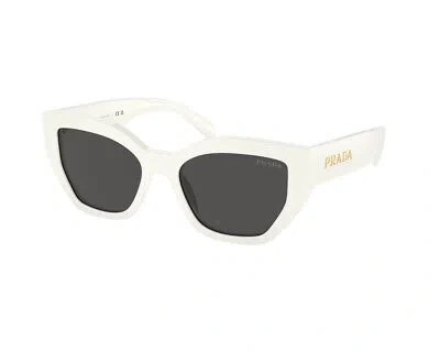 Pre-owned Prada Sunglasses Pr A09s 1425s0 White Dark Grey Woman