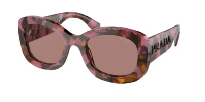 Pre-owned Prada Sunglasses Pr A13s 18n10d Violet Brown Woman In Purple