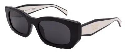 Prada Dark Grey Rectangular Ladies Sunglasses Pr B05s 09q08z 53 In Black