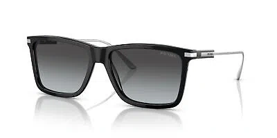 Pre-owned Prada Sunglasses Pr01zs 1ab06t 56mm Black / Gradient Grey Vintage Lens In Gray