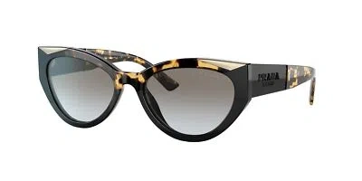 Pre-owned Prada Sunglasses Pr03ws 01m0a7 55mm Black Havana / Grey Gradient Lens